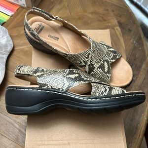 Clark’s Soft Cushion Snake print sandals